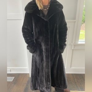 Fur Black Full Length Coat NWOT